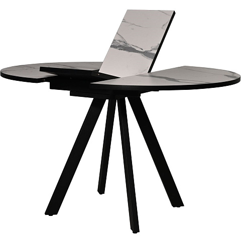 Стол «Saen 27» пластик Белый мрамор, каркас черный. Фото 2