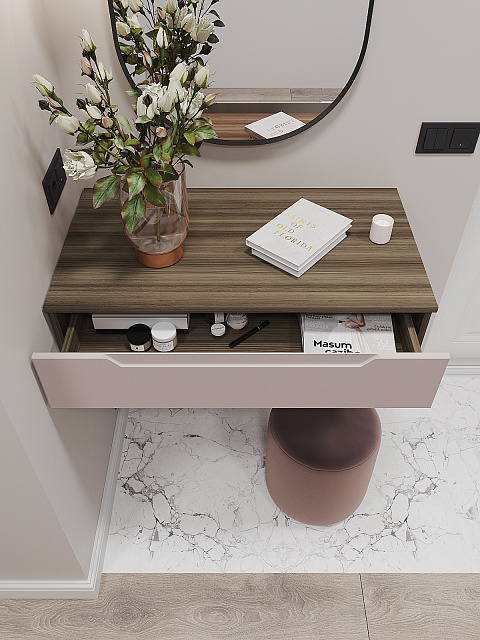 Тумба Роза 900 Тренто, пудра скин. Фото 4