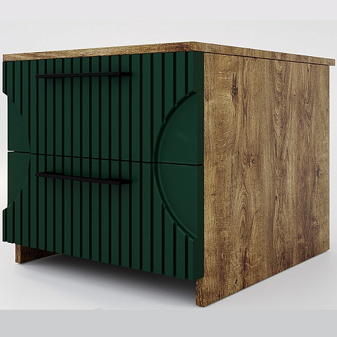 Тумба «Монтале» 2Я КМК 0966.19, дуб канзас/зеленый матовый. Фото 1