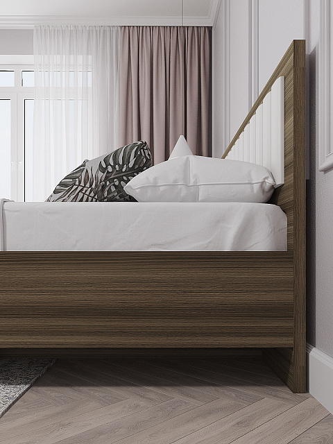 Кровать Роза 140x200см, белый скин. Фото 3