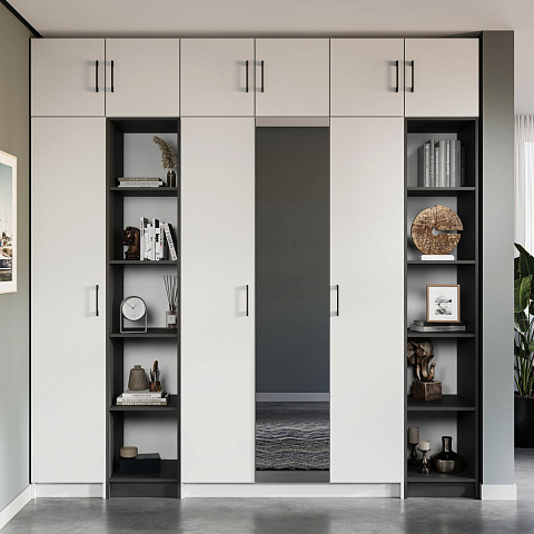 Шкаф «Чикаго» 4д2ящ Антрацит/Белый. Фото 7