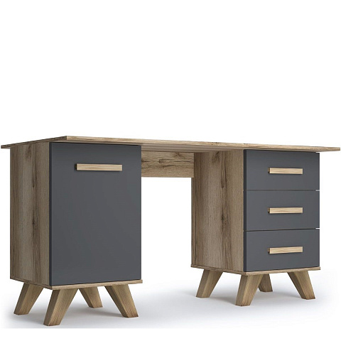Стол письменный Вега Скандинавия 140, серый. Фото 2