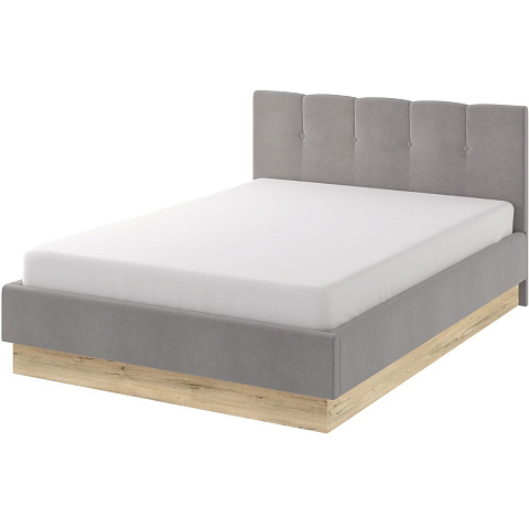 Кровать «Илия» М9 1600 с ПМ, Дуб ирландский/Велюр Капучино. Фото 1