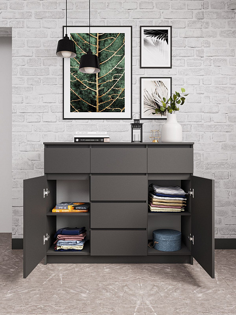 Комод Мори МК 1200.4, Графит. Фото 2