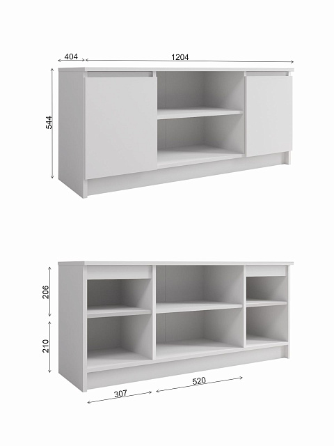 Тумба Мори ТВ МТВ 1200.1, Белый. Фото 6