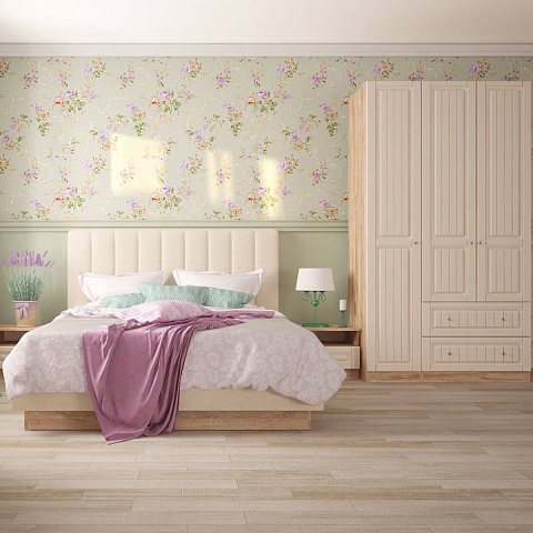 Шкаф «Богуслава» М8 3-х дверный, дуб баррик/крем брюле. Фото 3