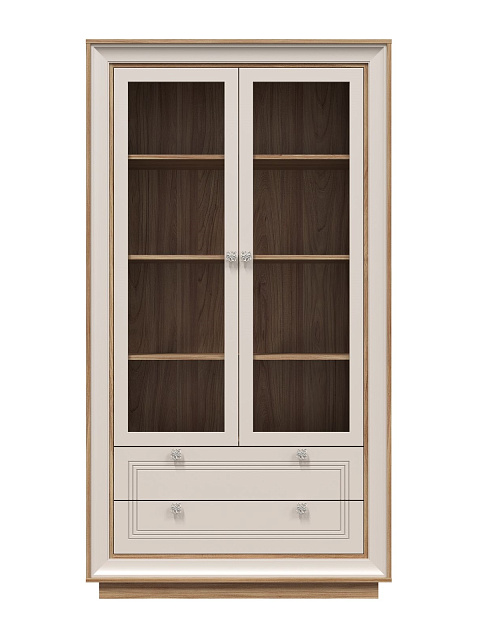 Шкаф с витриной «Прато» 2дв, вяз/газания матовый. Фото 2