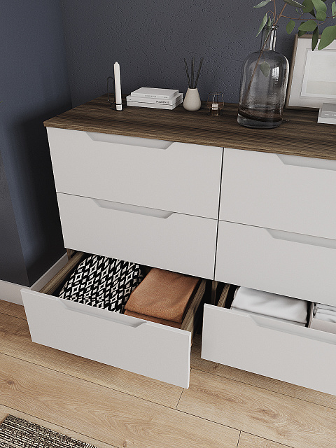 Комод Роза 1300 Тренто, белый скин. Фото 4