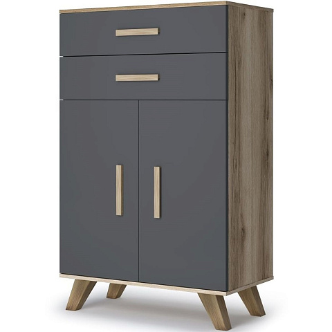 Шкаф Вега Скандинавия низкий, серый. Фото 2