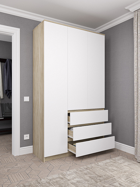 Шкаф Мори МШ 1200.1, Сонома/Белый. Фото 4