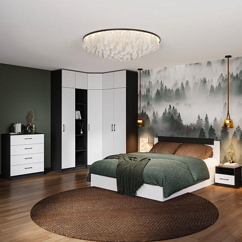 Антресоль «Чикаго» Антрацит/Белый. Фото 3