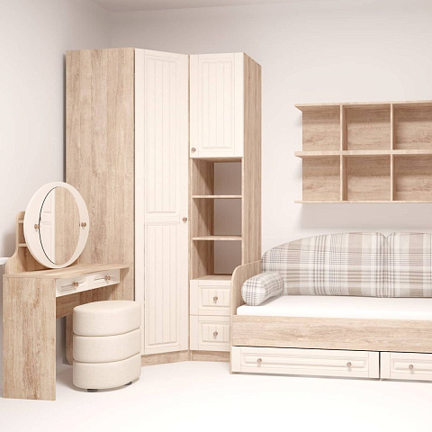 Шкаф «Богуслава» М3, дуб барик/крем брюле. Фото 5