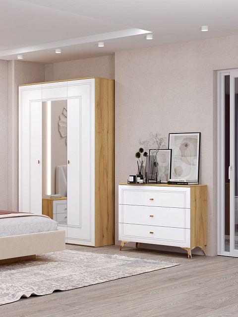 Комод Вега Сапфир 1000, белый глянец. Фото 4