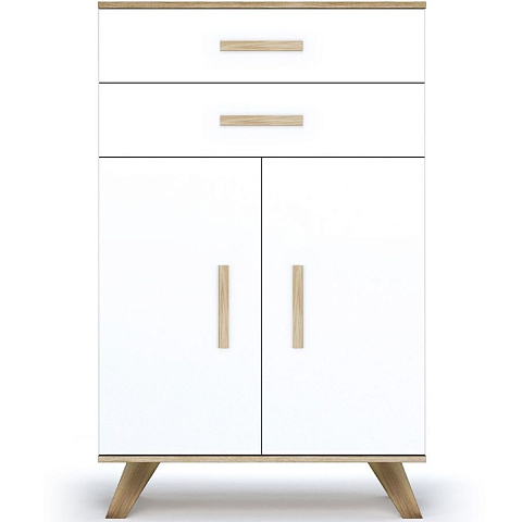 Шкаф Вега Скандинавия низкий, белый глянец. Фото 2