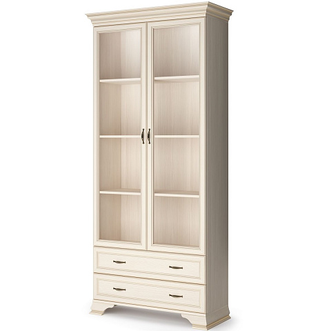 Шкаф-витрина Сиена 2дв, бежевый. Фото 1