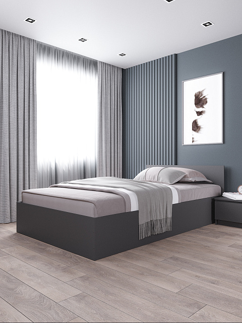 Кровать Мори КРМ 1200.1, Графит. Фото 1