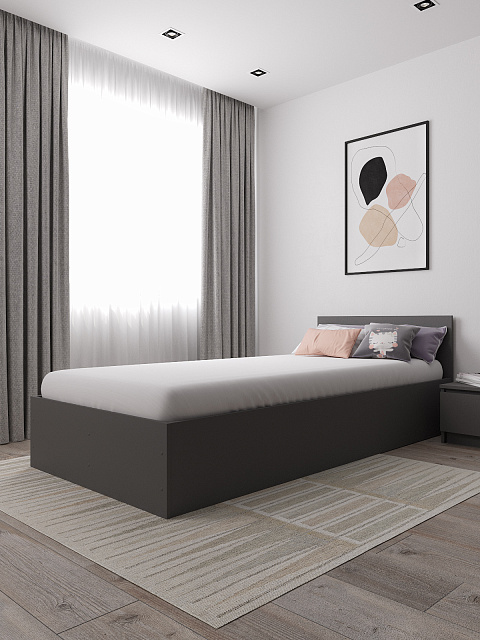 Кровать Мори КРМ 900.1, Графит. Фото 2