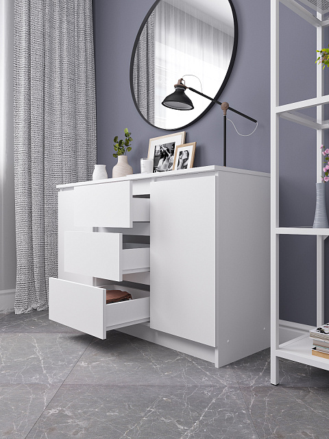 Комод Мори МК 1200.3, Белый. Фото 4