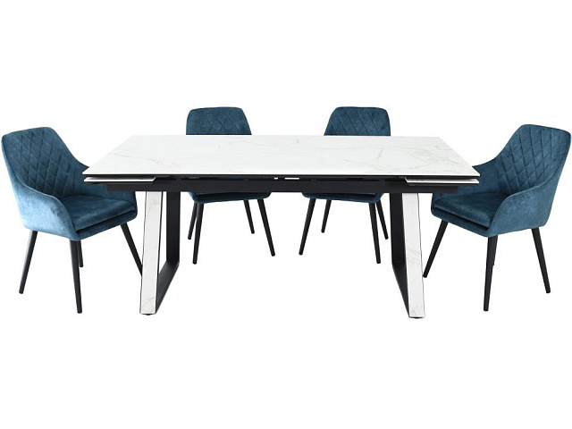 Стол «Monaco» Quadro, Calacata vaglioro, каркас черный. Фото 13