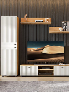 Тумба ТВ «Милан» с нишей, дуб золотой/белый матовый от магазина Мебельный дом