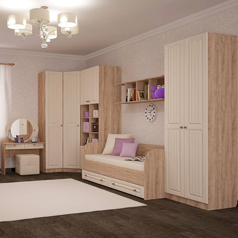 Шкаф «Богуслава» М2 2д, дуб баррик/крем брюле. Фото 4