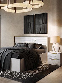 Кровать «Монтиз» 1РМ с п/м КМК 1003.22 160x200см, белый/ясень текстурный от магазина Мебельный дом