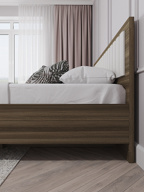 Кровать Роза 160x200см, белый скин. Фото 3