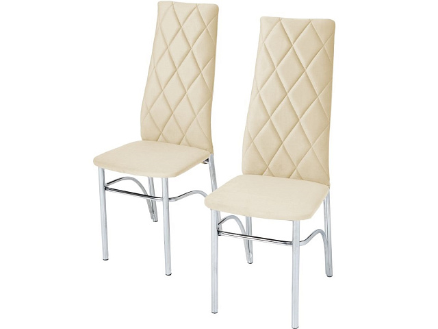 Комплект стульев «Малибу» 2шт, каркас хром, бренди 03, ромб. Фото 2