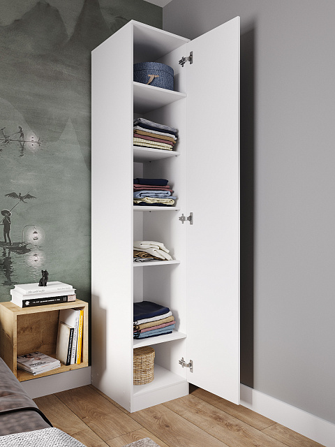 Шкаф-пенал Мори МШ 400.1, Белый. Фото 4