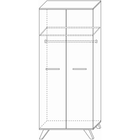Шкаф Вега Скандинавия 800, белый глянец. Фото 3