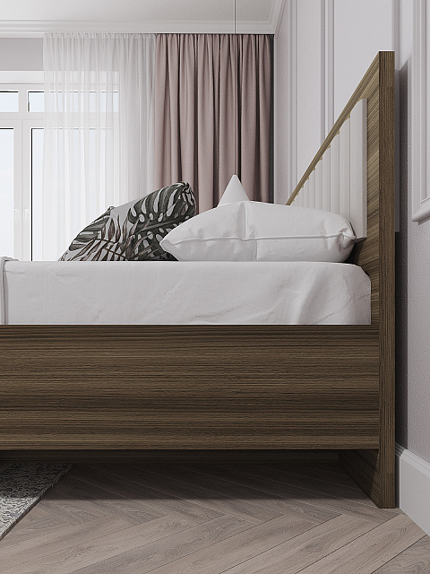 Кровать Роза 140x200см, бежевый скин. Фото 3