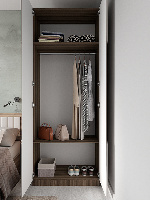 Шкаф Роза 900 Тренто, бежевый скин. Фото 2