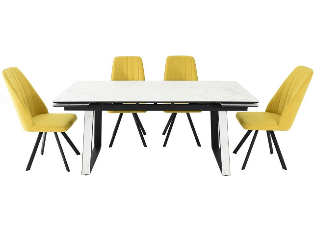 Стол «Monaco» Quadro, Calacata vaglioro, каркас черный. Фото 11