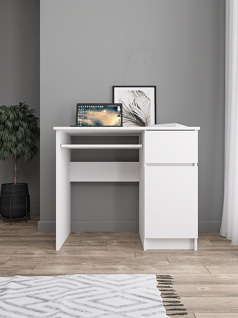 Стол Мори МС-1 правый, Белый. Фото 1