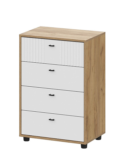 Комод «Милан» 4я, дуб золотой/белый матовый. Фото 1