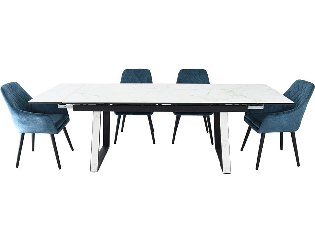 Стол «Monaco» Quadro, Calacata vaglioro, каркас черный. Фото 14