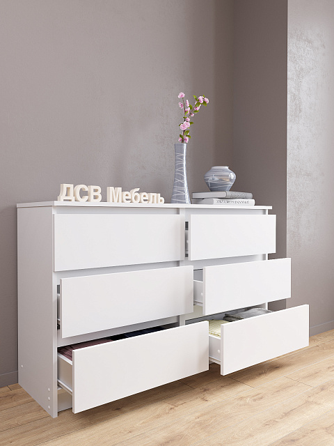 Комод Мори МК 1200.6, Белый. Фото 6