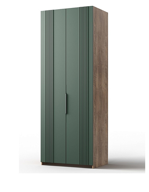 Шкаф «Герта» 2д КМК 0979.3, дуб канзас/зеленый матовый. Фото 1