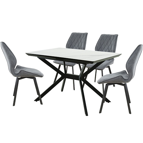 Обеденная группа (Стол Дели и 4 стула Амаретто), серый. Фото 1