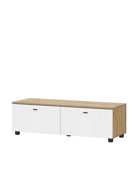 Тумба ТВ «Милан», дуб золотой/белый матовый. Фото 1