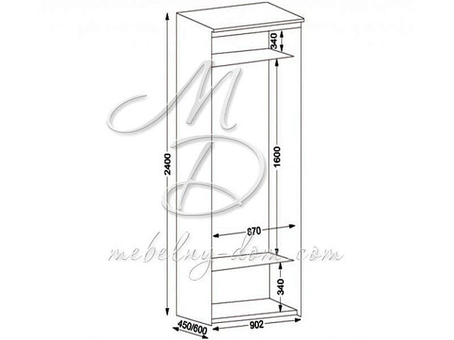 Шкаф-купе ЭЛИТ 2х дверный с 2 зеркальными дверьми Орматек. Фото 1