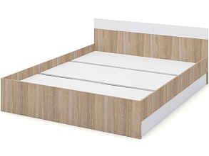 Кровать «Алёна» 160x200 с основанием, Дуб сонома/Белый от магазина Мебельный дом