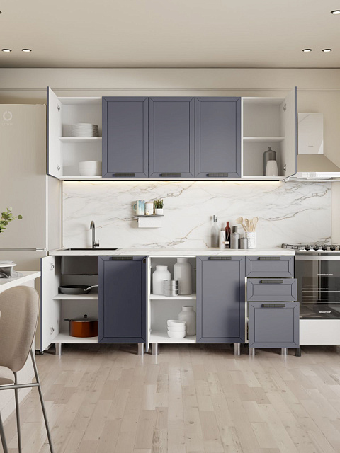 Кухонный гарнитур «Лилия» 2,0м, сталь. Фото 2