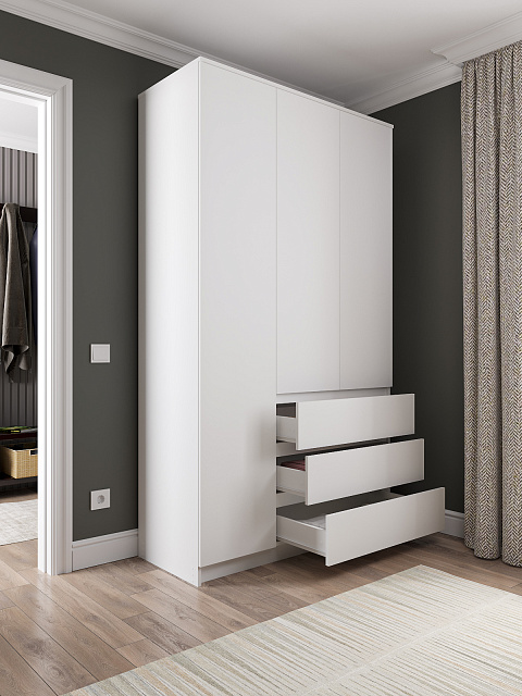 Шкаф Мори МШ 1200.1, Белый. Фото 3