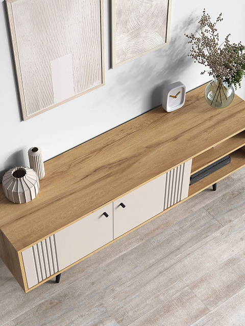 Тумба Вега Саксония ТВ150 с нишами, миндаль. Фото 7