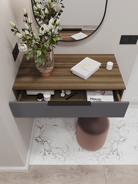 Тумба Роза 900 Ройс, графит скин. Фото 4