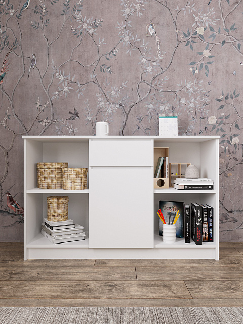 Тумба Мори ТВ МТВ 1204.1, Белый. Фото 1