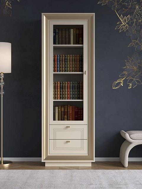 Шкаф с витриной «Прато», зефир/миндаль. Фото 5