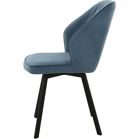 Стул «Вермут», велюр Бренди классик блу, каркас вращения черный. Фото 3