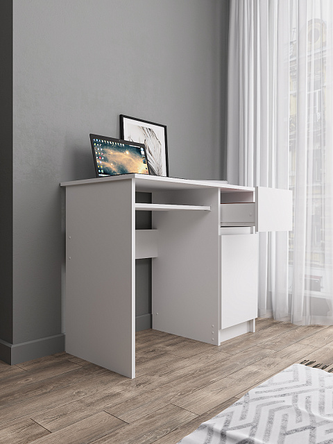 Стол Мори МС-1 правый, Белый. Фото 4